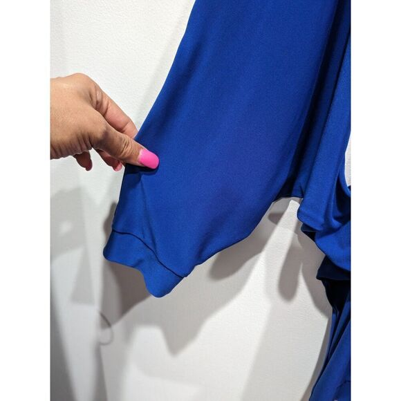 Joseph Ribkoff Blue Jersey Knit Batwing Cutout Sleeves Mini Tunic Dress 14 - Picture 4 of 7